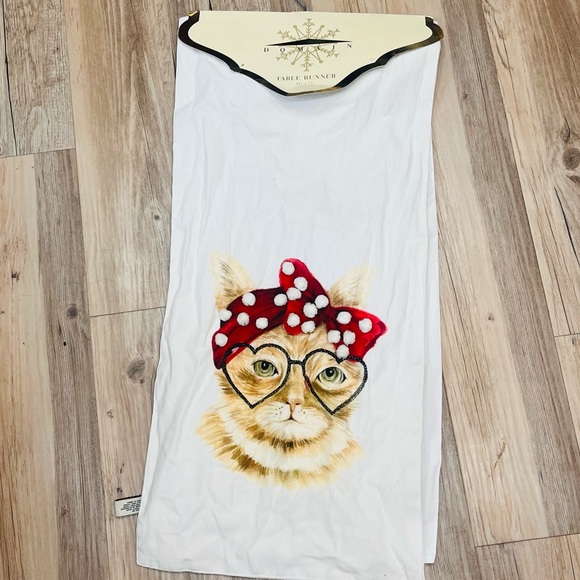 NWT Domain Cat glasses table runner 14 X 72 - Picture 2 of 8